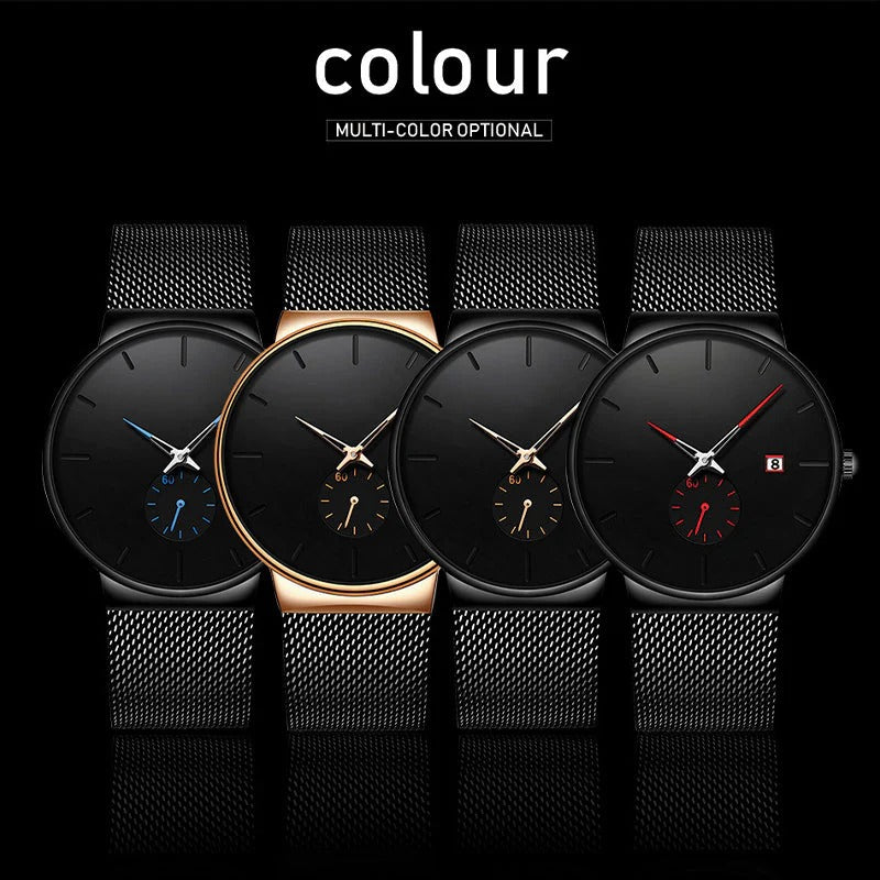 Men's Minimalist Waterproof Quartz Watch⌚