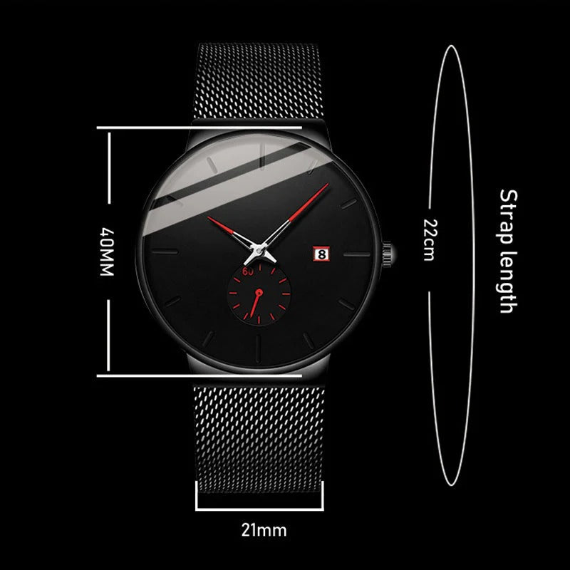 Men's Minimalist Waterproof Quartz Watch⌚
