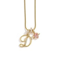 Elegant Initial Heart Charm Necklace