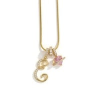 Elegant Initial Heart Charm Necklace