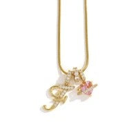 Elegant Initial Heart Charm Necklace