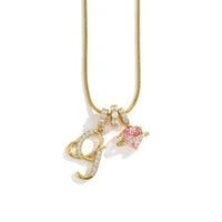 Elegant Initial Heart Charm Necklace
