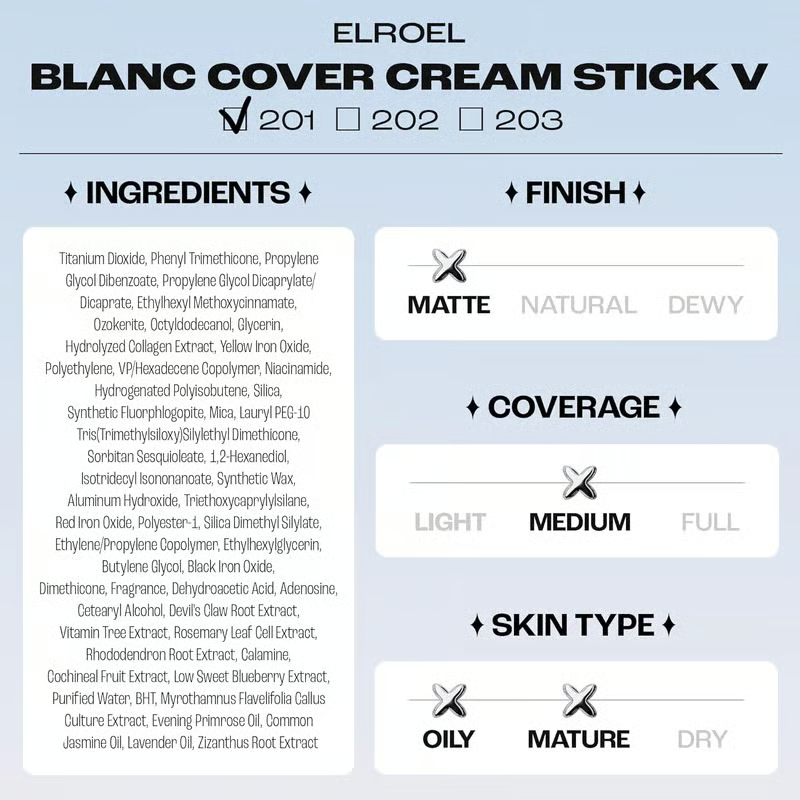 Cream Stick V White  Foundation Stick with Volufiline