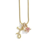 Elegant Initial Heart Charm Necklace