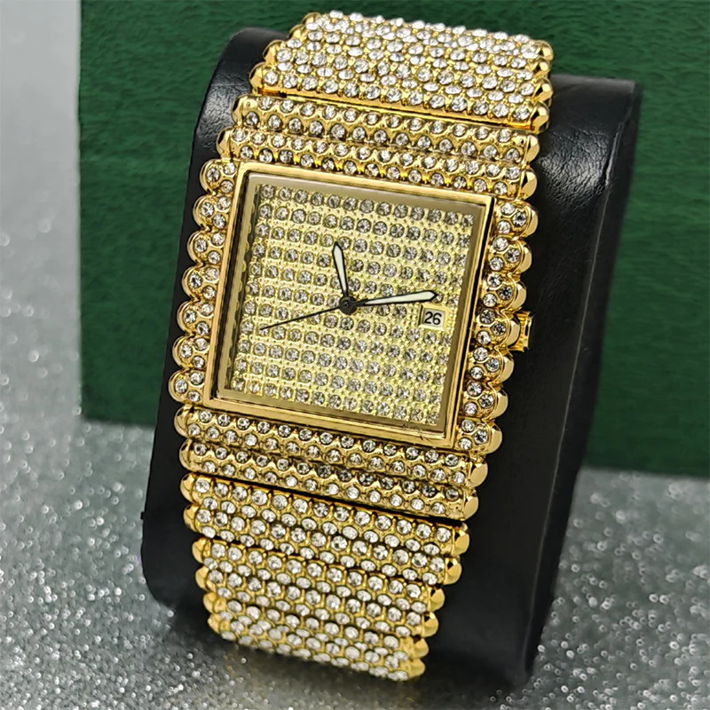 Bling Geometric Square Dial Watch