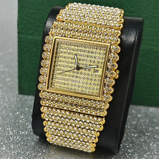Bling Geometric Square Dial Watch