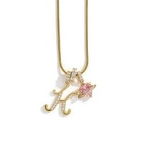 Elegant Initial Heart Charm Necklace