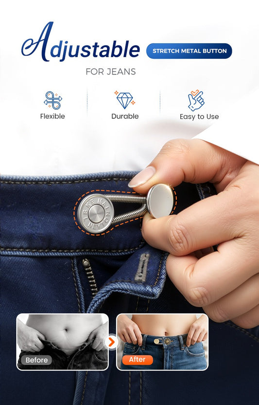 👖👖Spring-Loaded Metal Waist Extender Button for Jeans