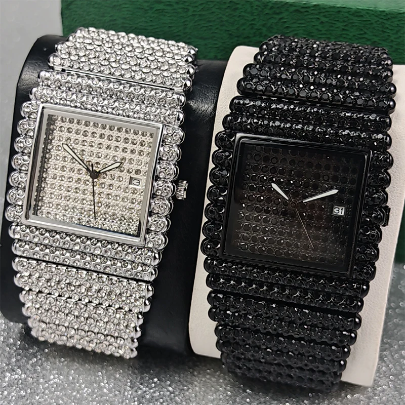 Bling Geometric Square Dial Watch