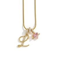 Elegant Initial Heart Charm Necklace