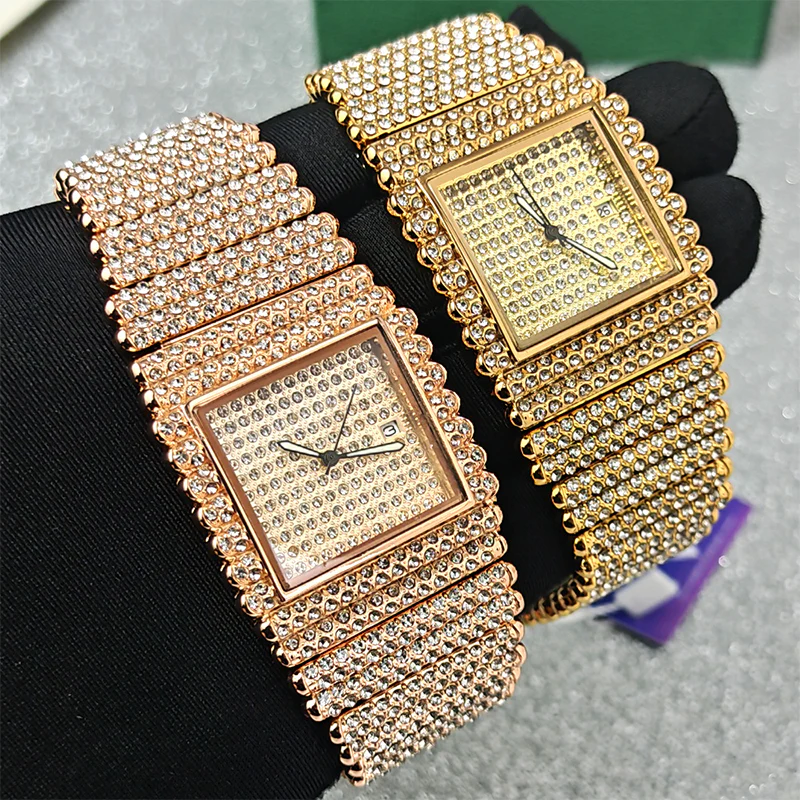 Bling Geometric Square Dial Watch