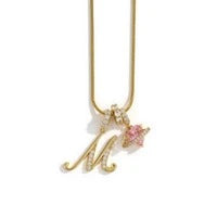 Elegant Initial Heart Charm Necklace
