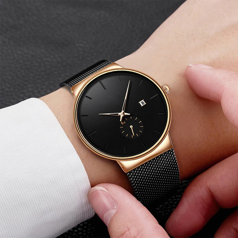 Men's Minimalist Waterproof Quartz Watch⌚