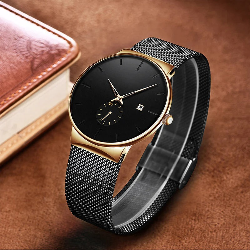 Men's Minimalist Waterproof Quartz Watch⌚