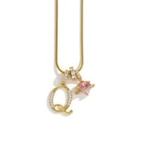 Elegant Initial Heart Charm Necklace