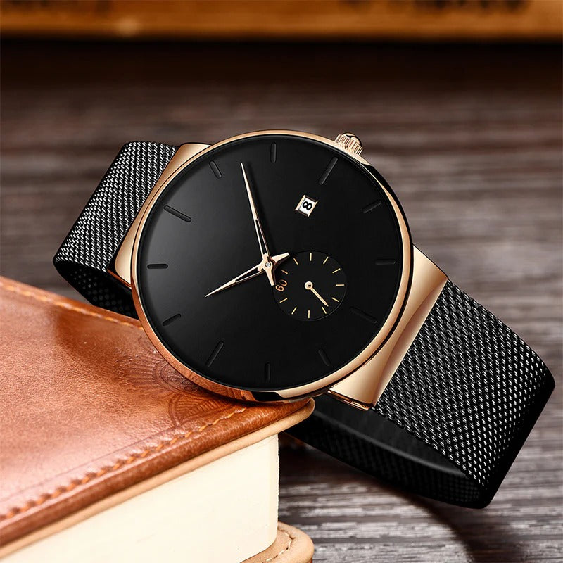 Men's Minimalist Waterproof Quartz Watch⌚