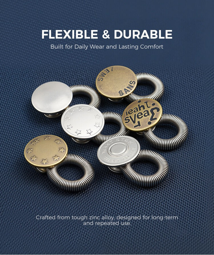 👖👖Spring-Loaded Metal Waist Extender Button for Jeans