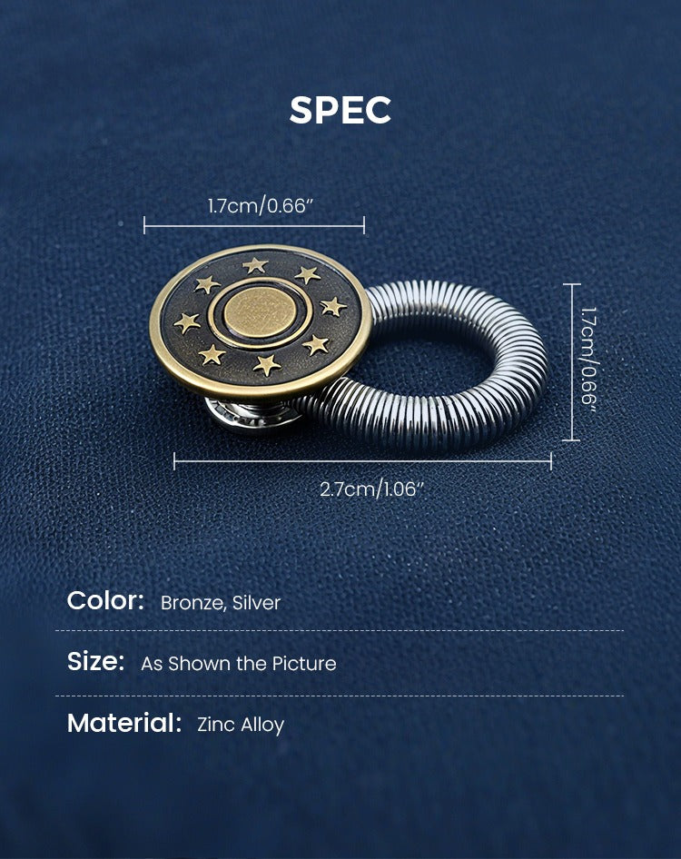 👖👖Spring-Loaded Metal Waist Extender Button for Jeans