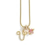 Elegant Initial Heart Charm Necklace
