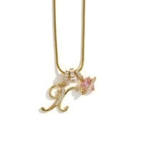 Elegant Initial Heart Charm Necklace