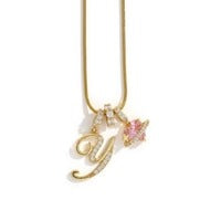Elegant Initial Heart Charm Necklace