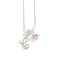 Elegant Initial Heart Charm Necklace