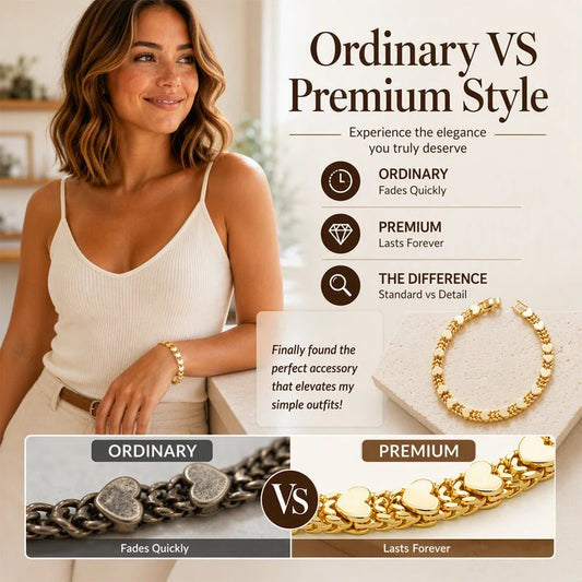 Women’s Elegant Heart Link Bracelet – Delicate Charm, Timeless Design & Comfortable Fit – A Sweet Touch for Every Outfit 💝