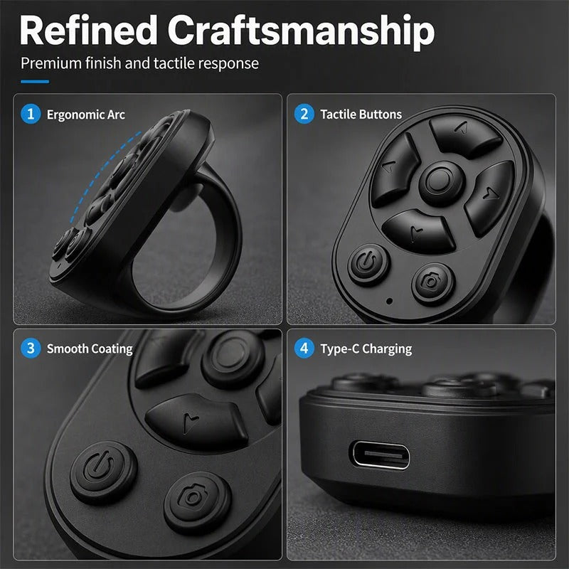 Multifunctional Bluetooth Ring Remote Control